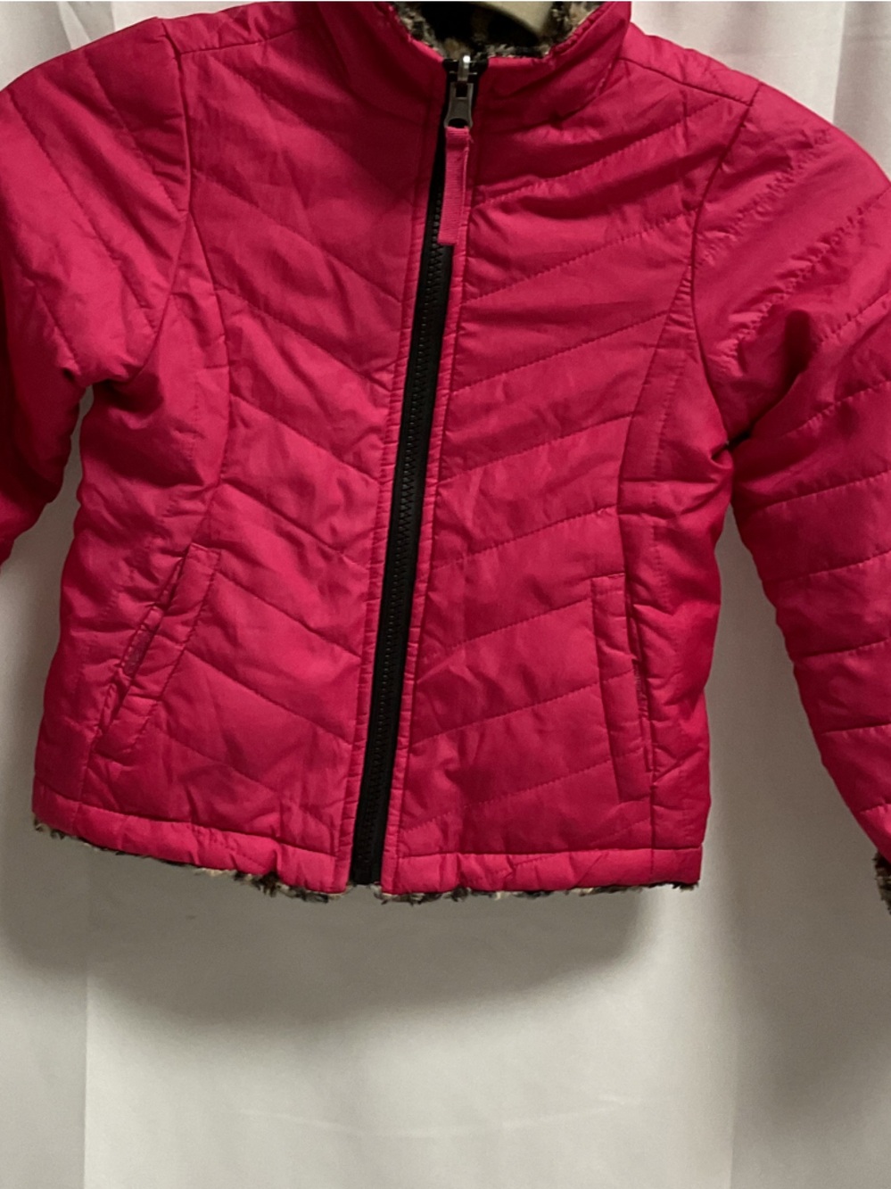 Me Jane Girls Vibrant Pink Quilted Puffer Reversible Jacket